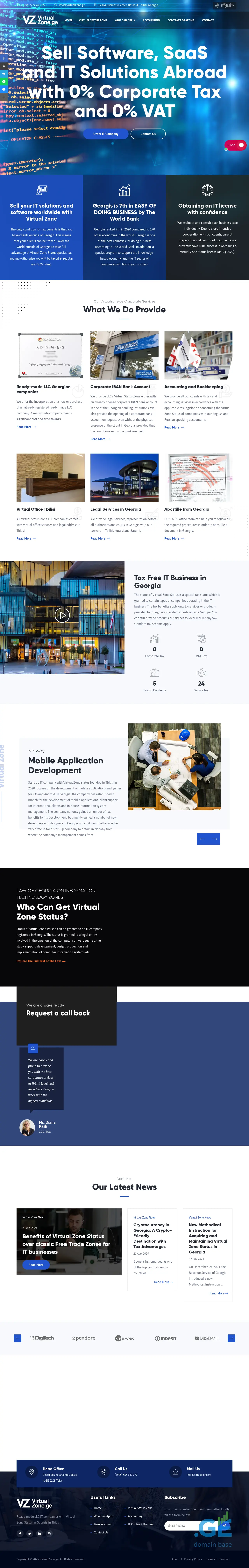 Screenshot of the site virtualzone.ge
