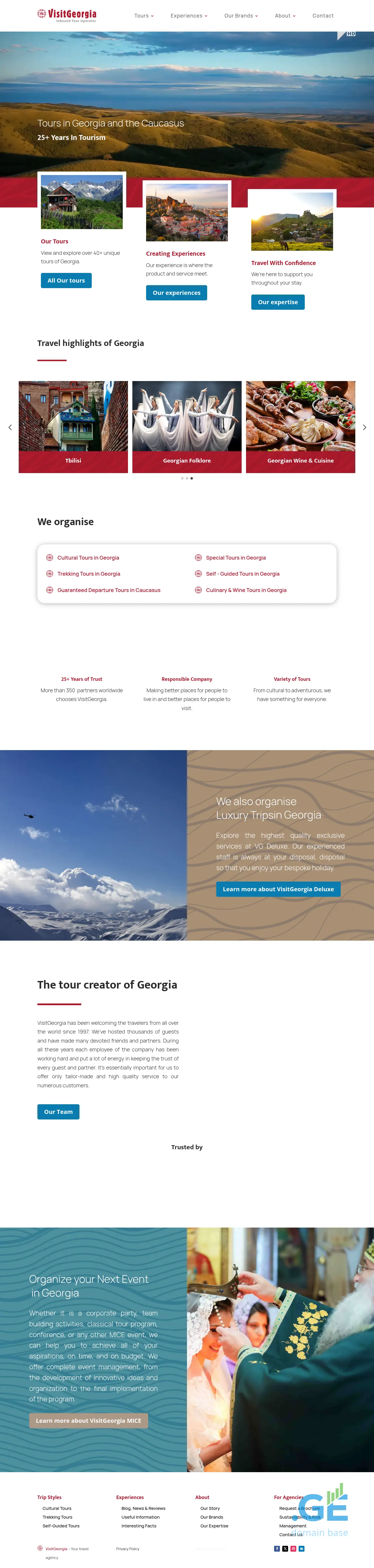 Screenshot of the site visitgeorgia.ge