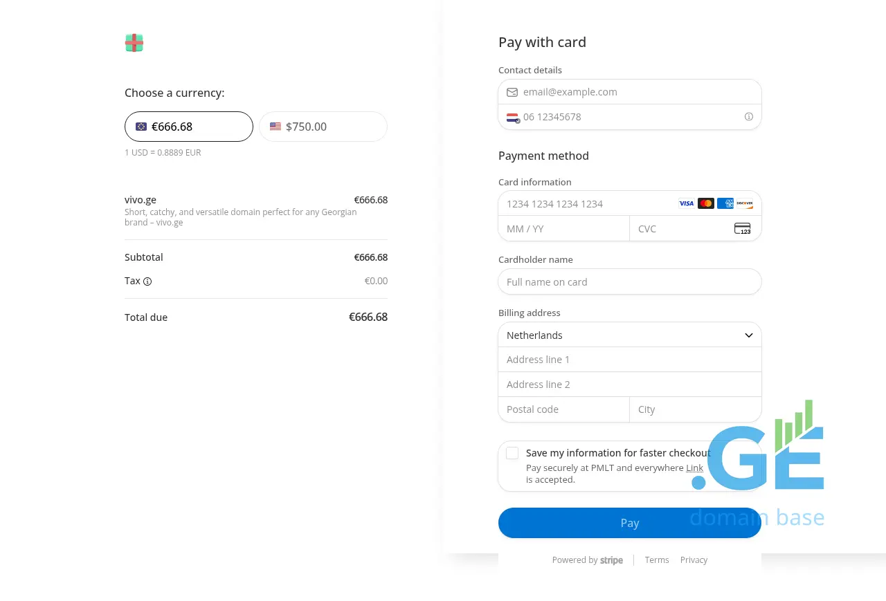 Screenshot of the site vivo.ge
