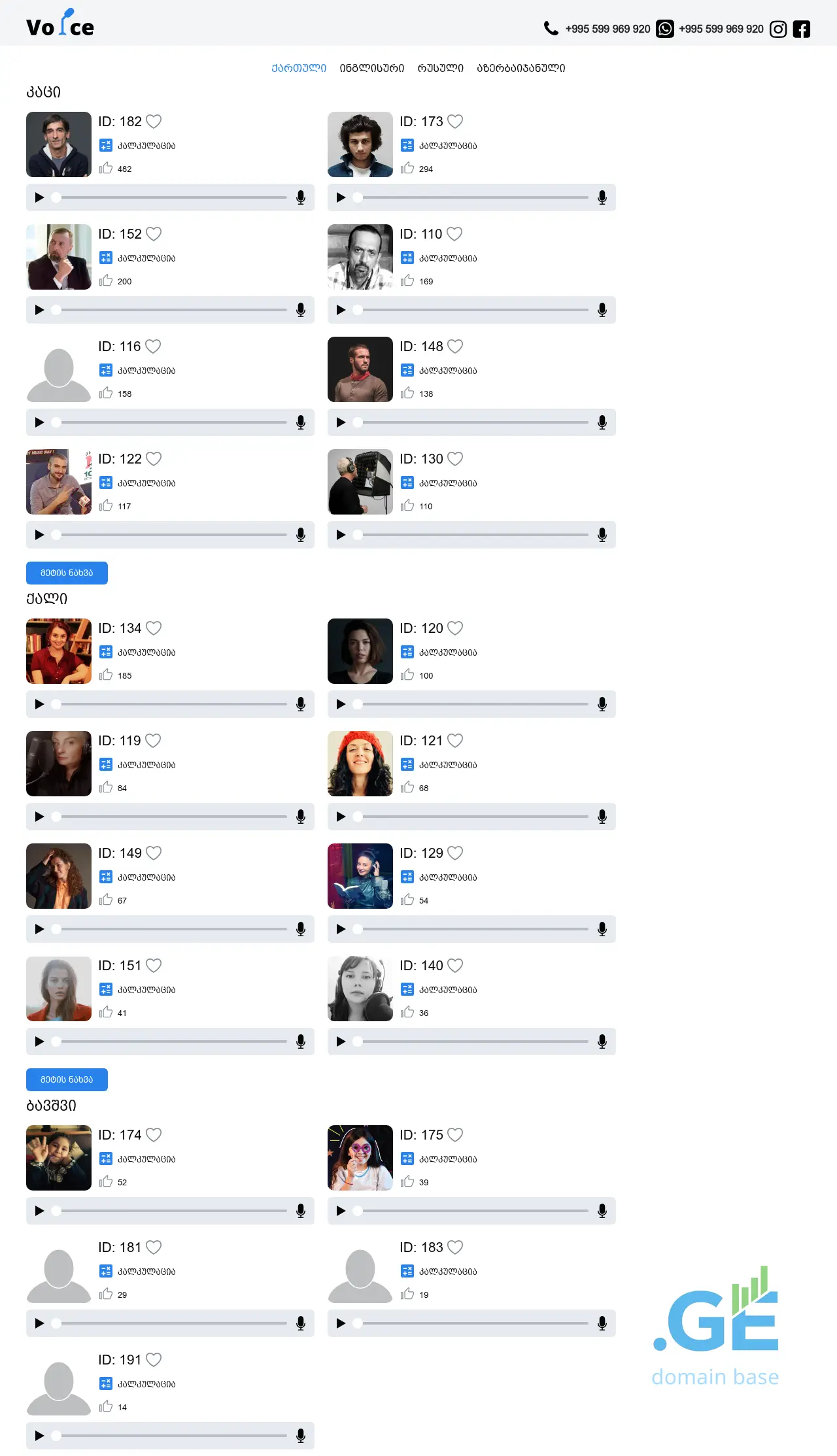 Screenshot of the site voice.ge