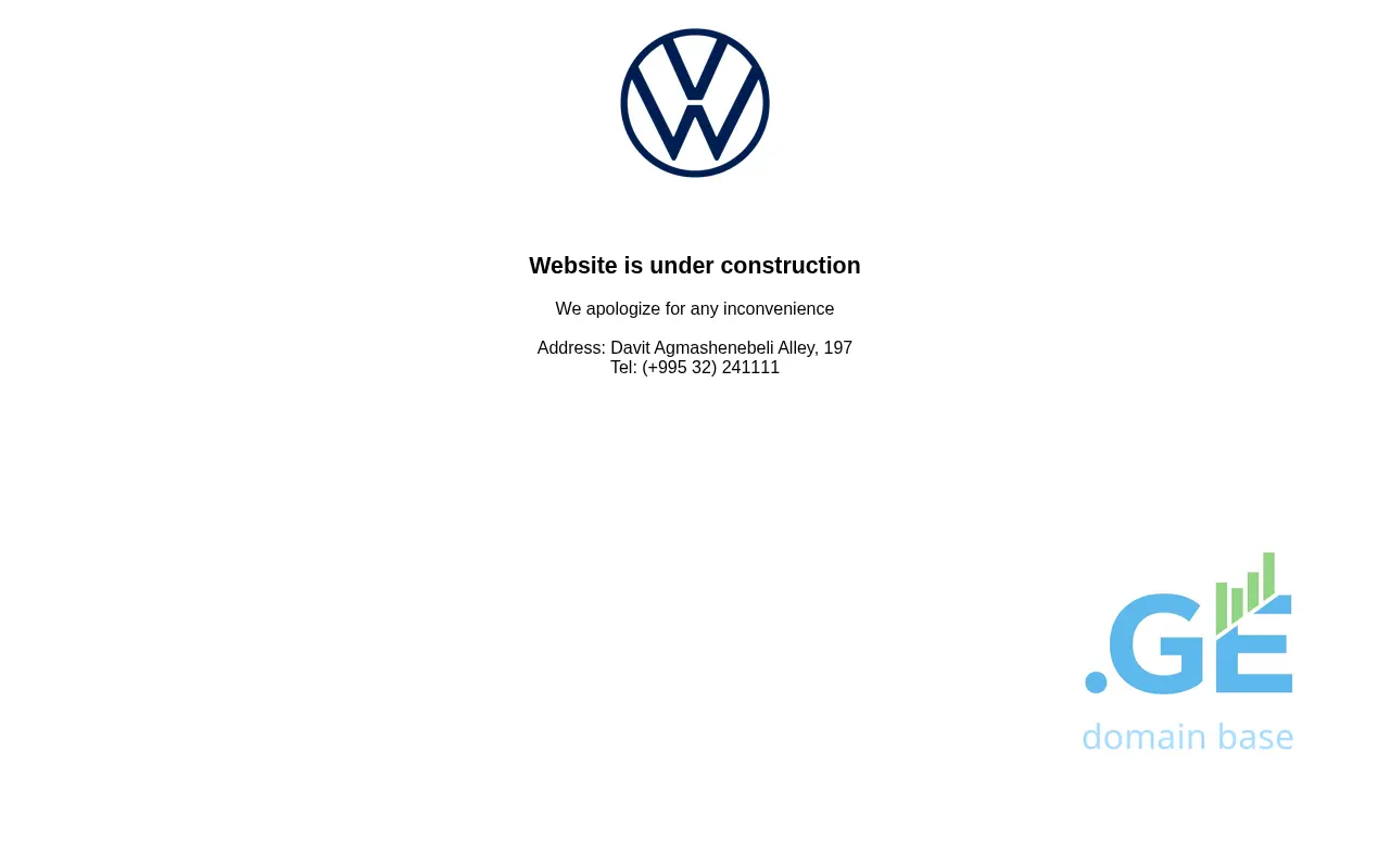 Screenshot of the site volkswagen.ge