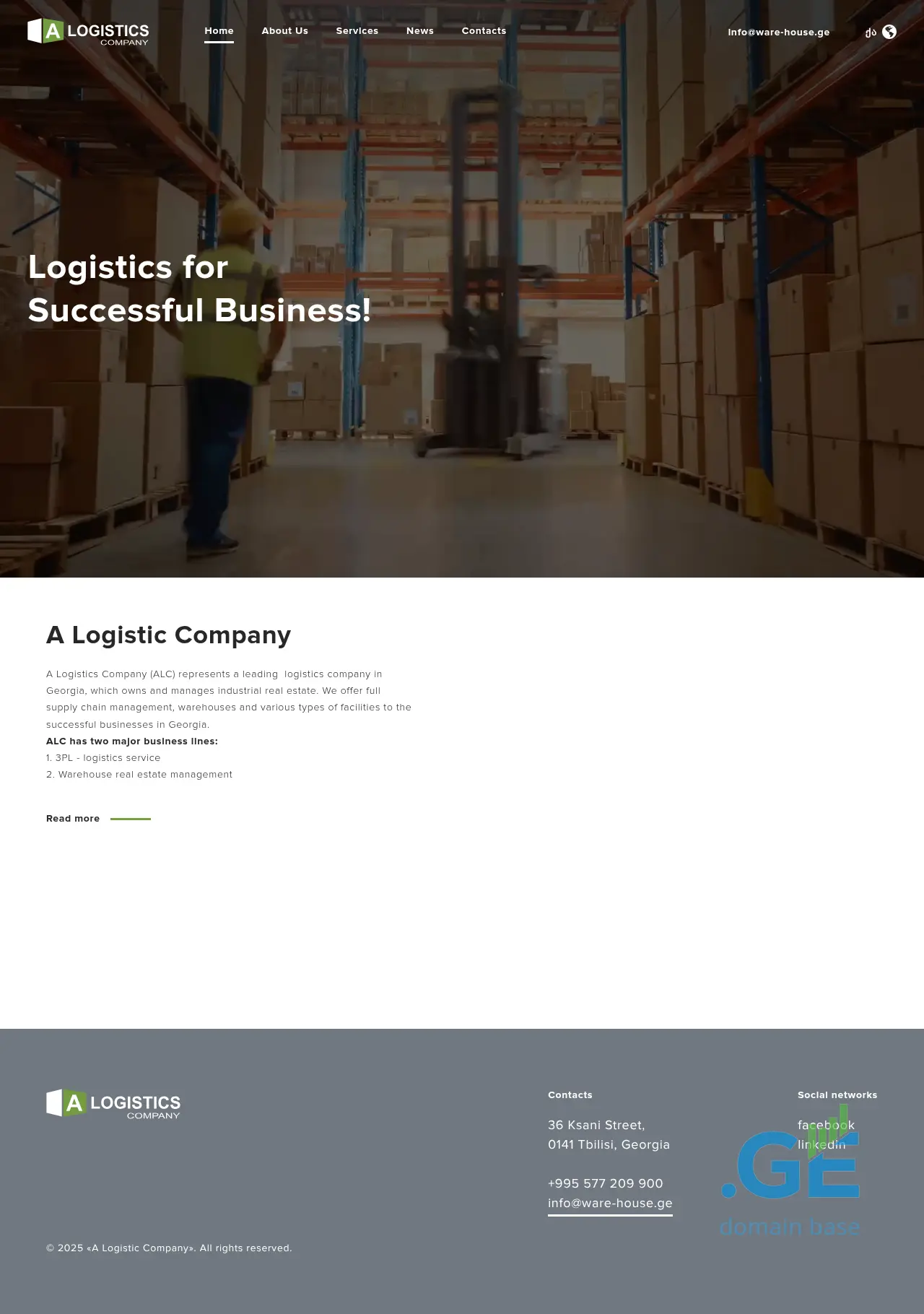 Screenshot of the site warehouse.com.ge