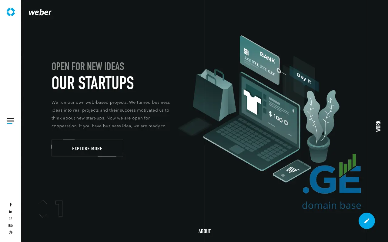 Screenshot of the site weber.ge