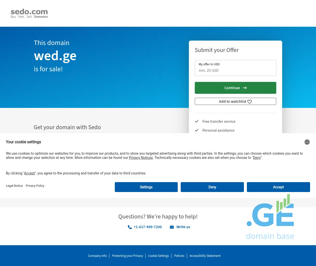 Screenshot of the site wed.ge