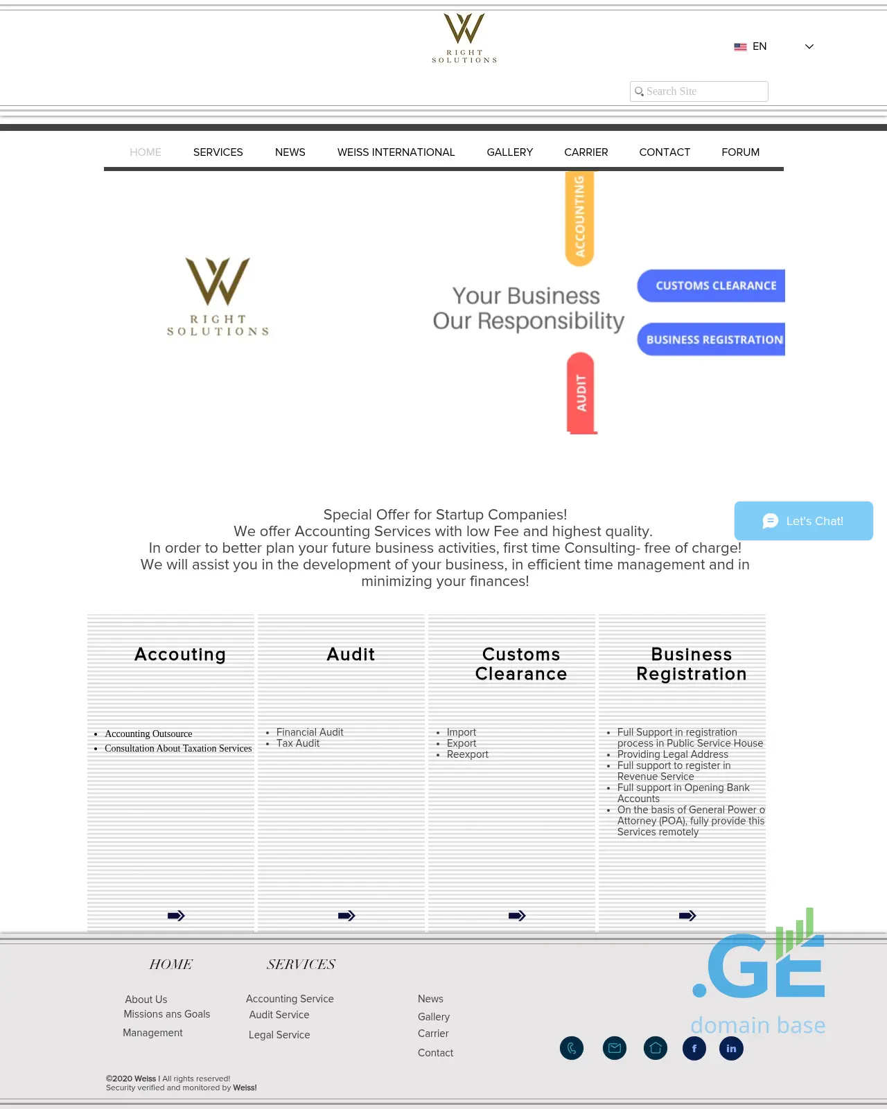 Screenshot of the site weiss.ge