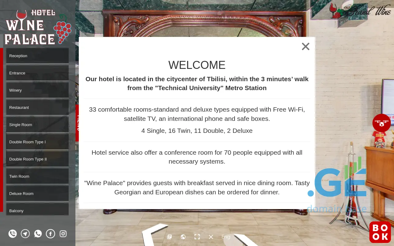 Screenshot of the site winepalace.ge
