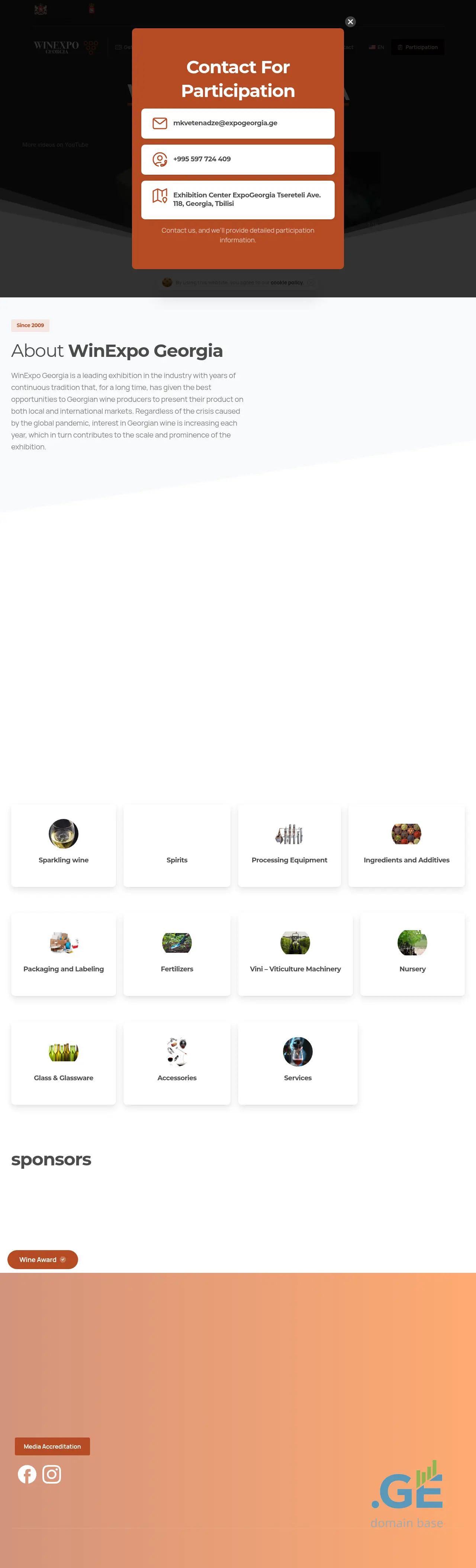 Screenshot of the site winexpo.ge