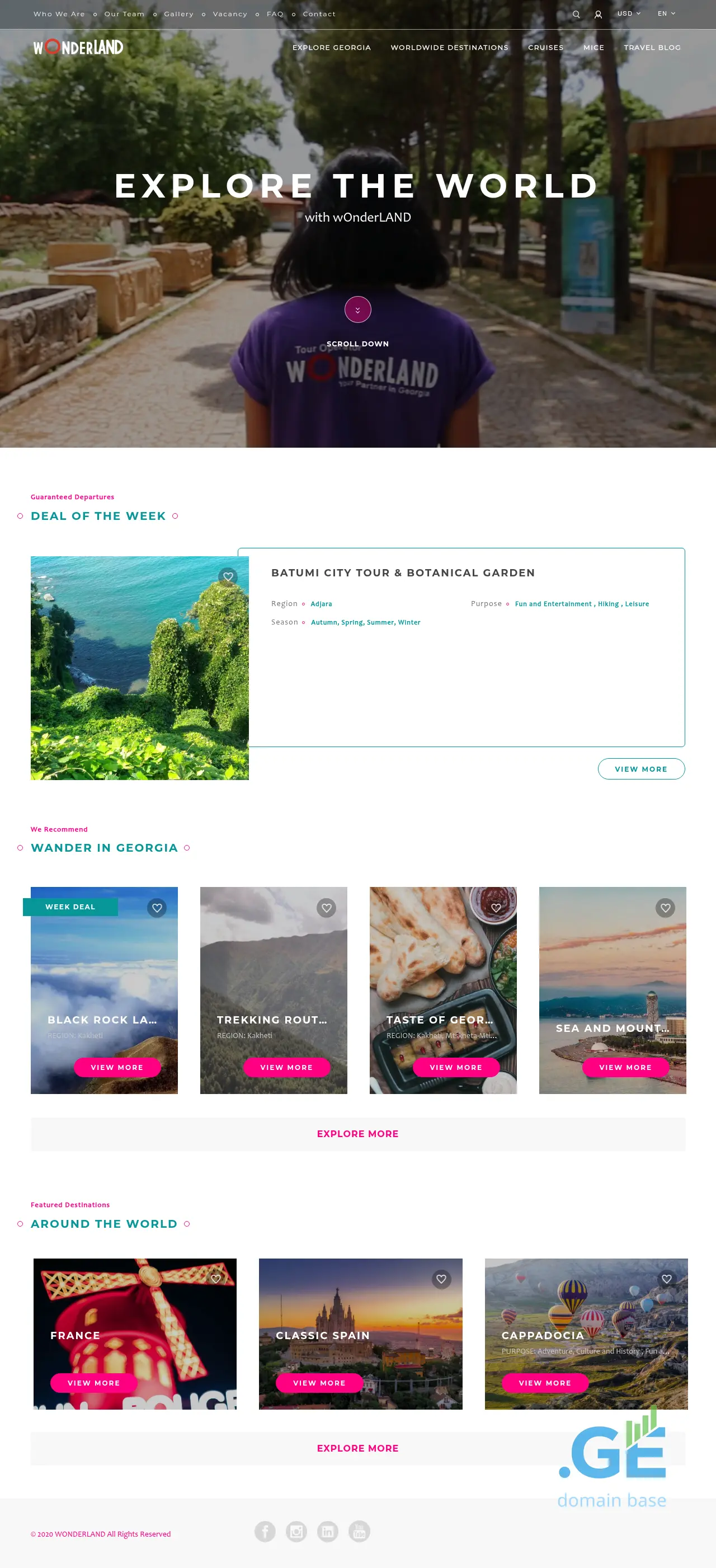 Screenshot of the site wonderland.ge