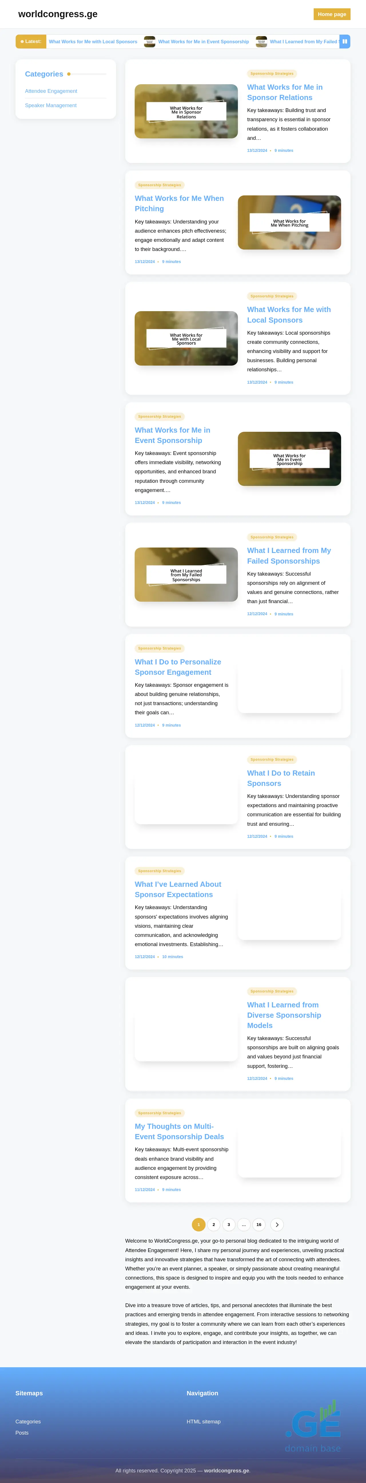 Screenshot of the site worldcongress.ge