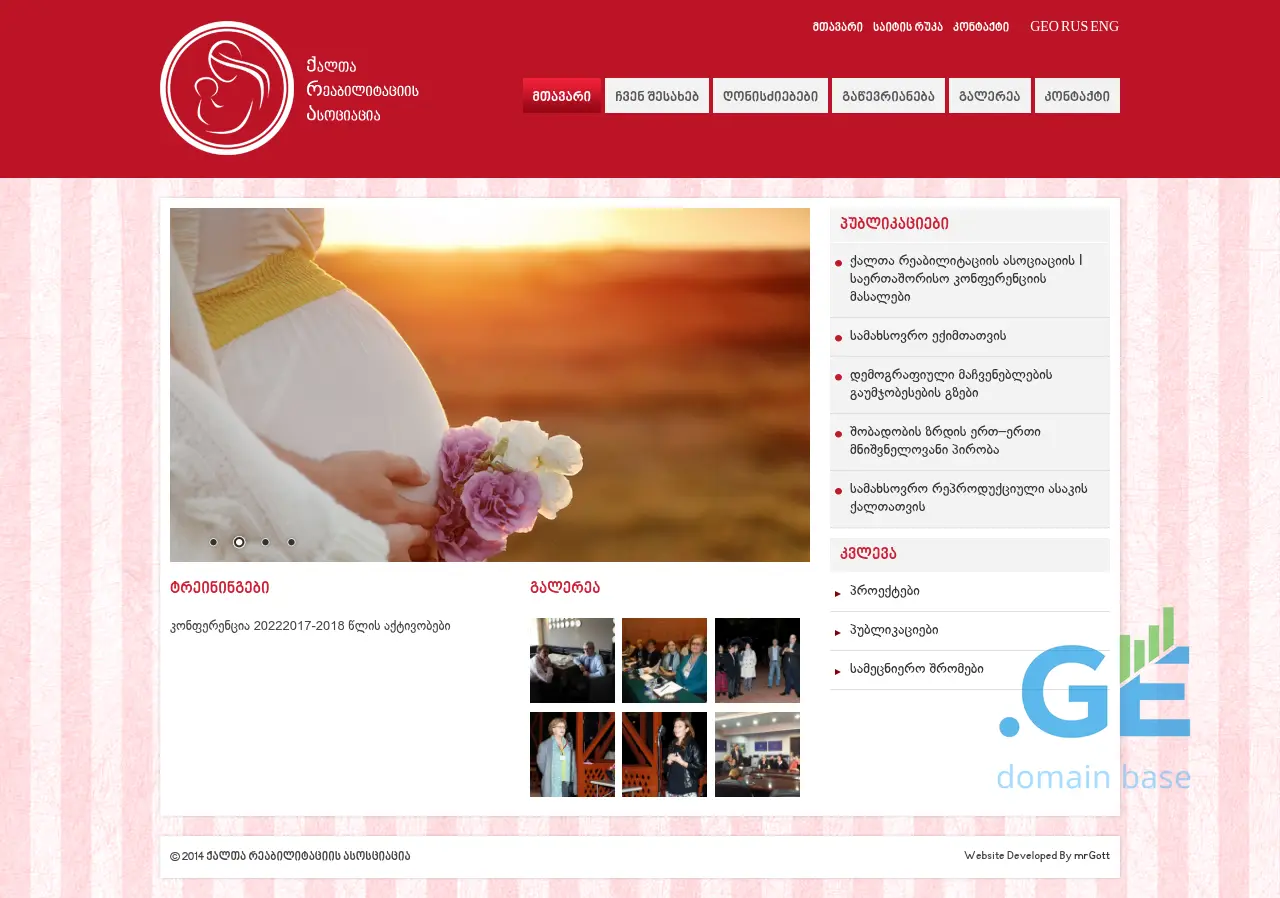 Screenshot of the site wra.org.ge