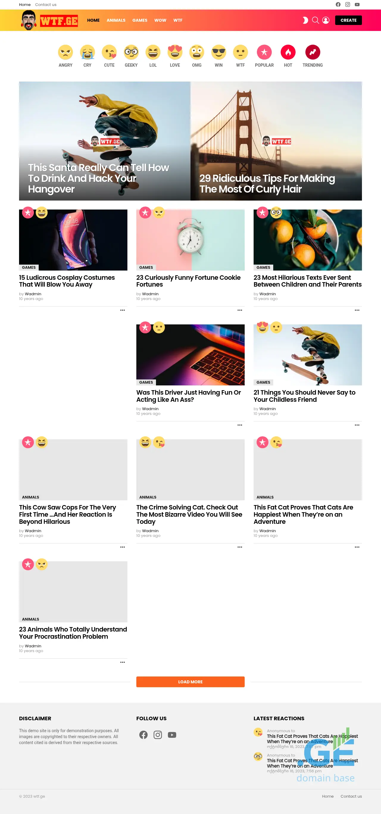 Screenshot of the site wtf.ge