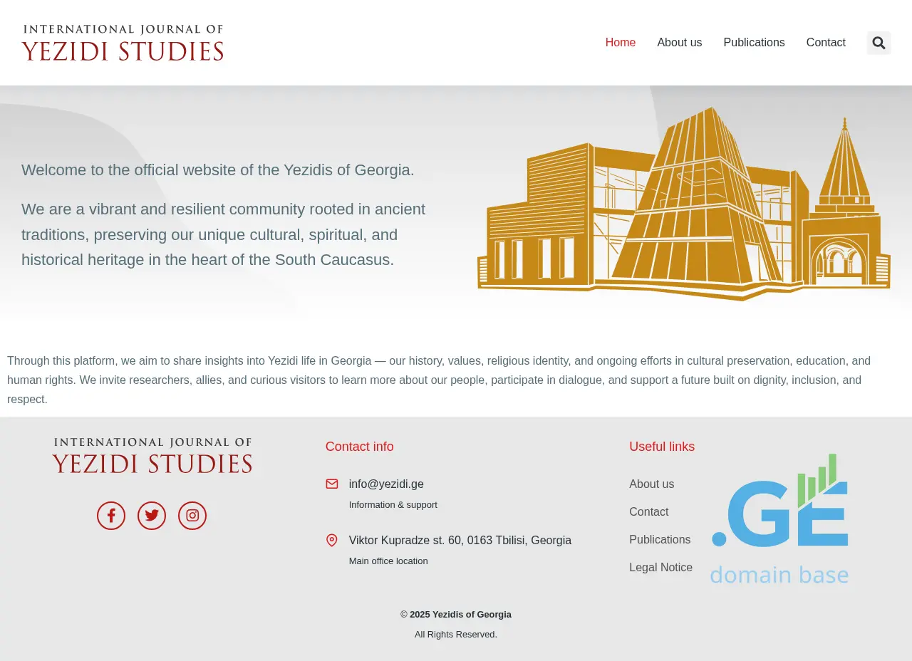 Screenshot of the site yezidi.ge