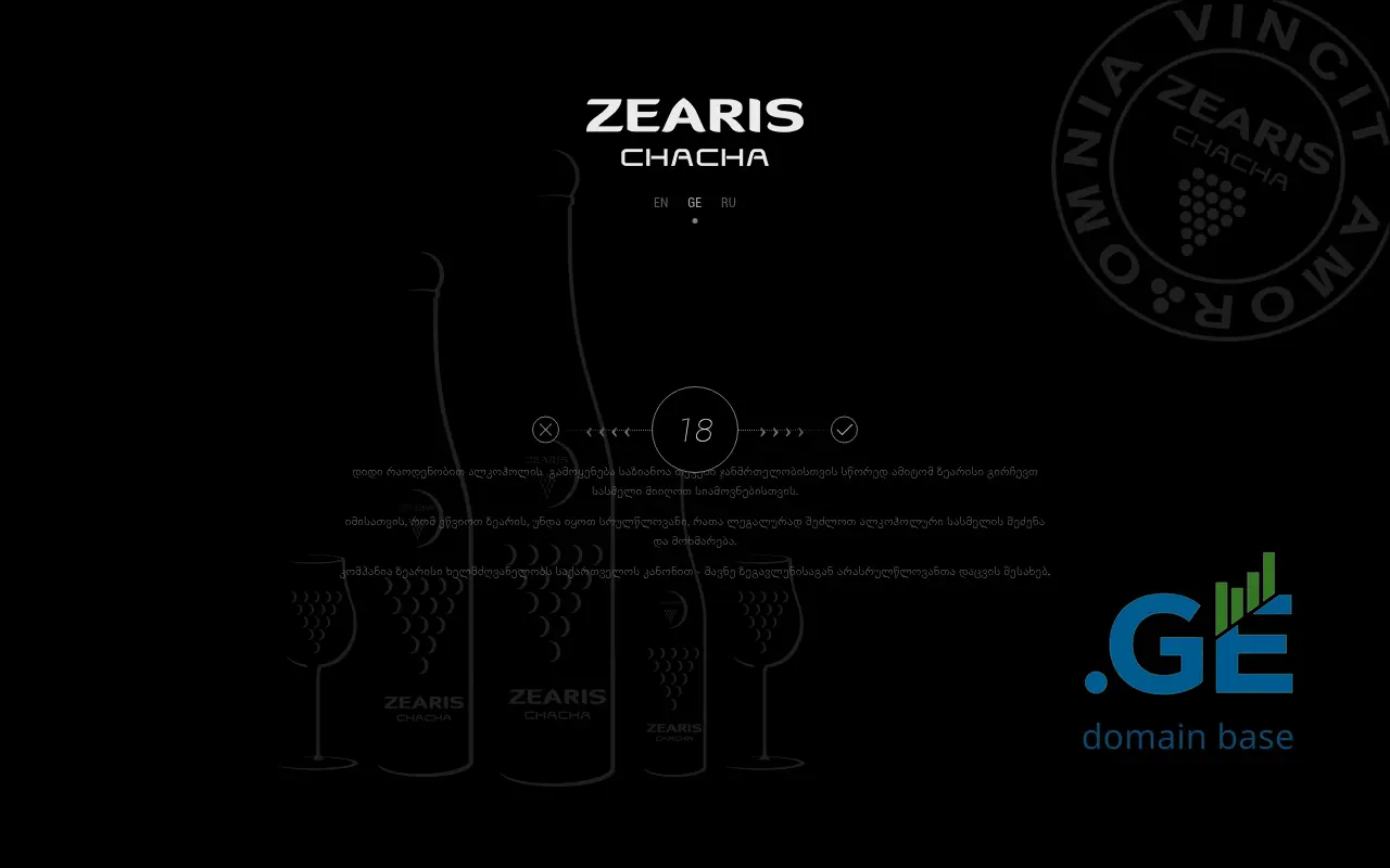 Screenshot of the site zearis.ge