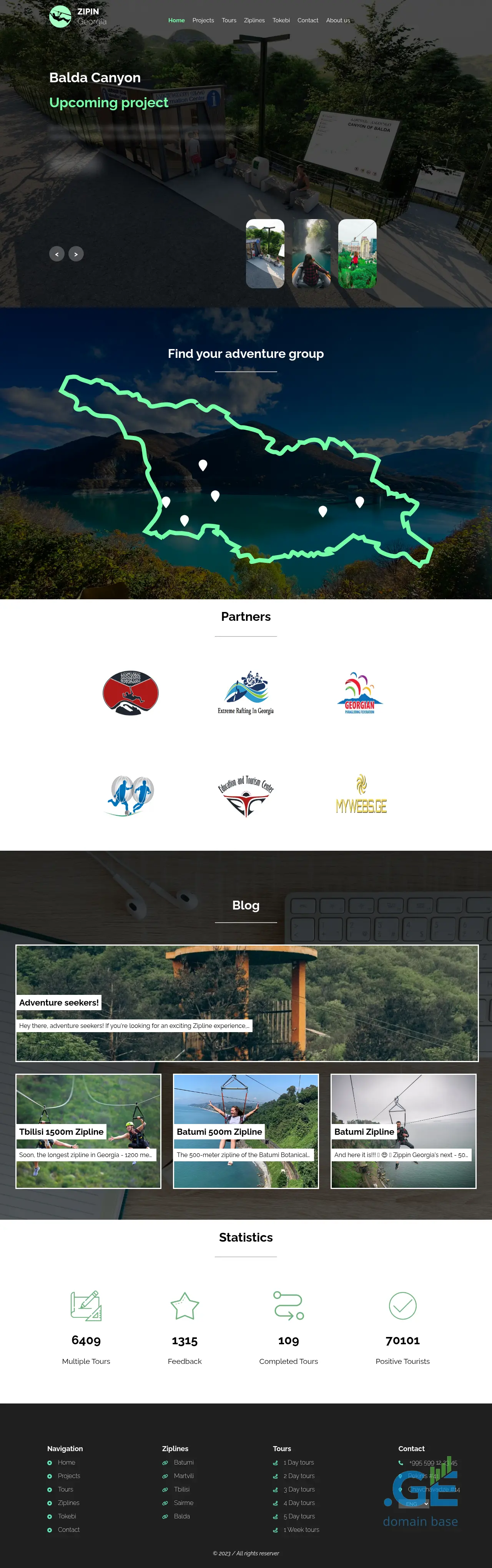 Screenshot of the site zipline.ge